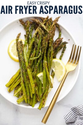 pinterest image for air fryer asparagus