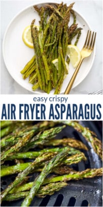 pinterest image for air fryer asparagus