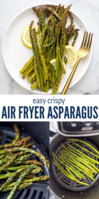 pinterest image for air fryer asparagus