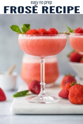 pinterest image for Easy No Prep Frosé Recipe