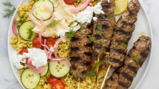 Moroccan kebabs beef top