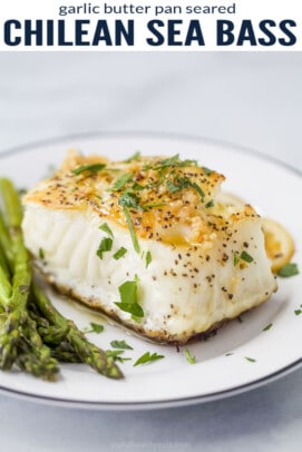 pinterest image for pan seared chilean sea bass