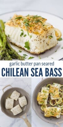 pinterest image for pan seared chilean sea bass