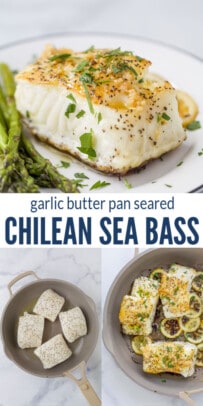 pinterest image for pan seared chilean sea bass