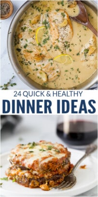 pinterest image for 24 Quick & Healthy Dinner Ideas