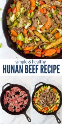 pinterest image for Easy Hunan Beef