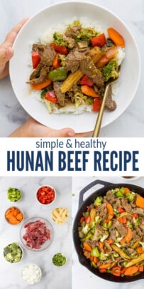 pinterest image for Easy Hunan Beef