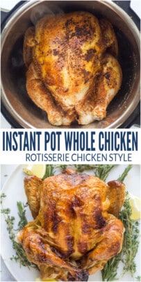 pinterest image for Instant Pot Whole Chicken