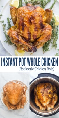 pinterest image for Instant Pot Whole Chicken