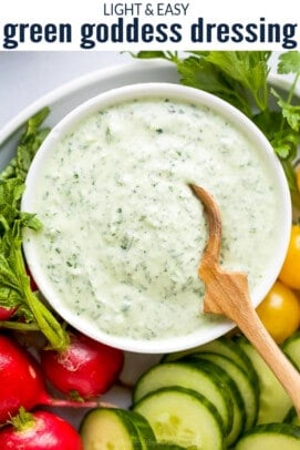 pinterest image for Light & Easy Green Goddess Dressing