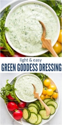 pinterest image for Light & Easy Green Goddess Dressing