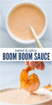 pinterest image for Boom Boom Sauce