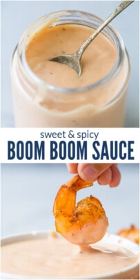 pinterest image for Boom Boom Sauce