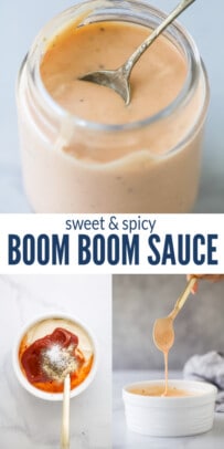 pinterest image for Boom Boom Sauce