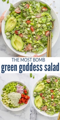 pinterest image for The Most Bomb 15-Minute Green Goddess Salad