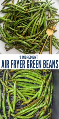 pinterest image for 3 Ingredient Air Fryer Green Beans