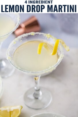 pinterest image for lemon drop martini