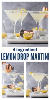 pinterest image for lemon drop martini