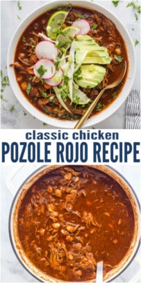 pinterest image for Chicken Pozole Rojo