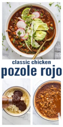 pinterest image for Chicken Pozole Rojo