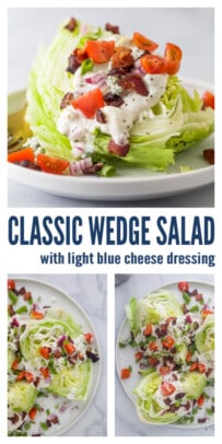 pinterest image for Classic Wedge Salad with Blue Cheese Dressing
