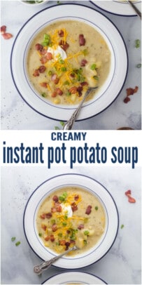 pinterest image for Instant Pot Potato Soup