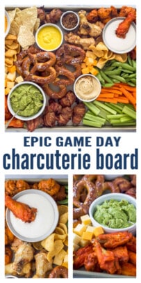 pinterest image for Epic Game Day Charcuterie Board - Ultimate Football Food