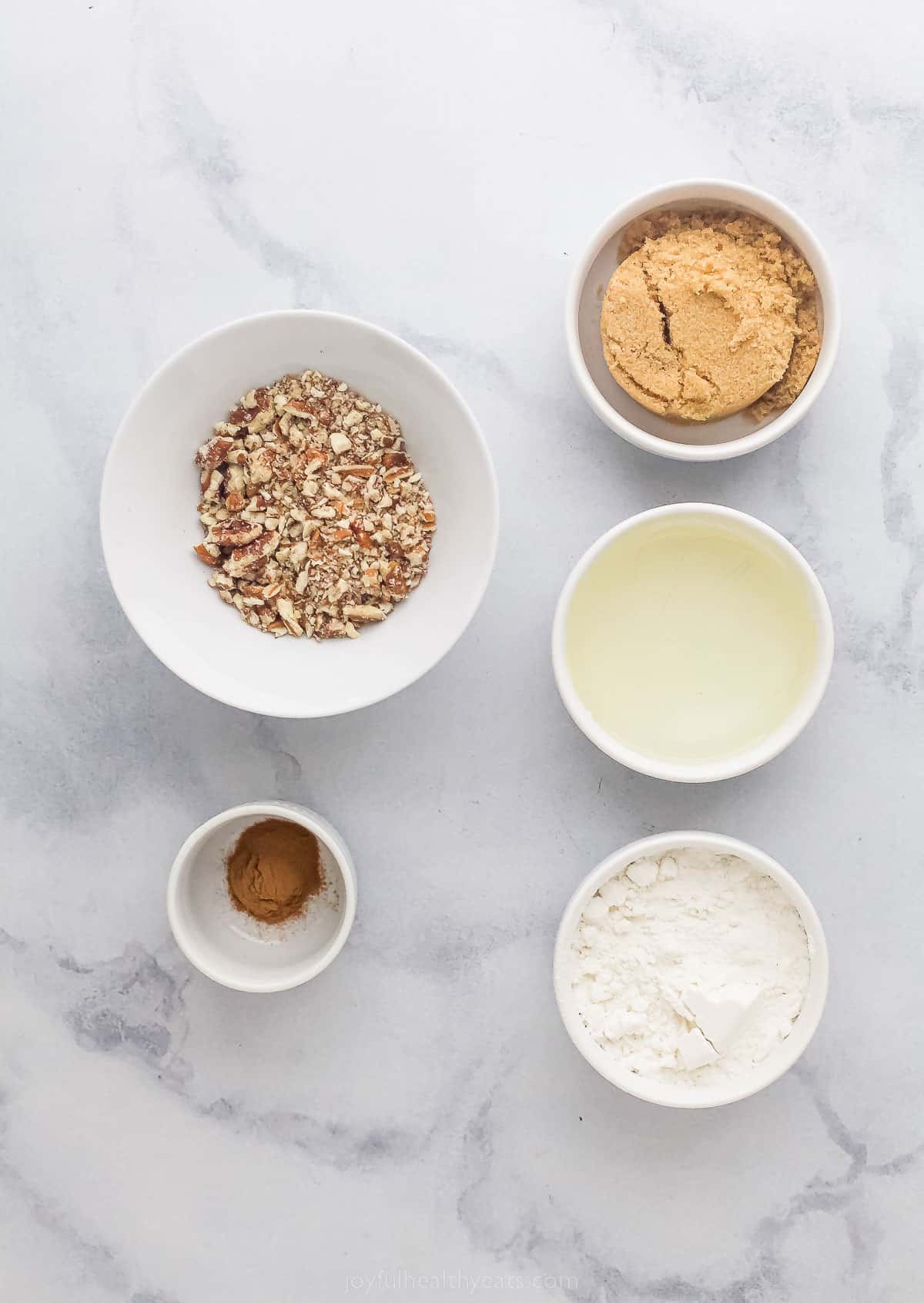 ingredients for cinnamon pecan streusel