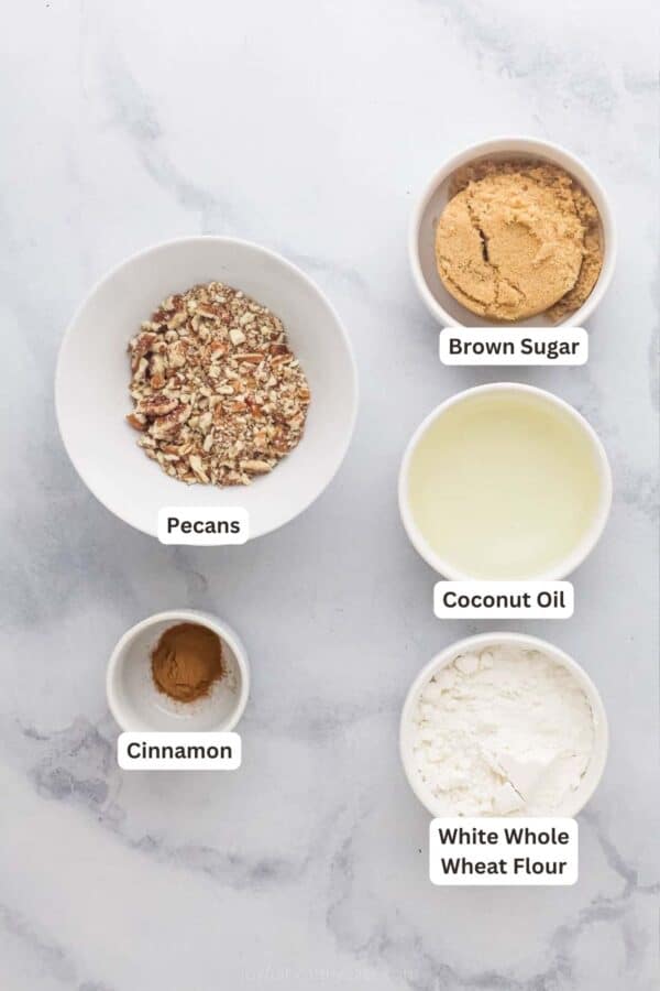 Ingredients for Pumpkin Muffins with Cinnamon Streusel.