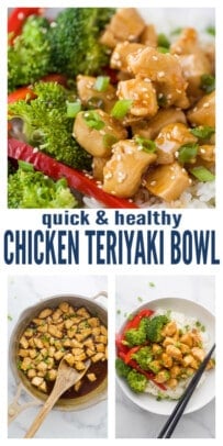 pinterest image for Teriyaki Chicken Bowls