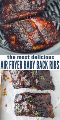 pinterest image The Most Delicious Air Fryer Ribs