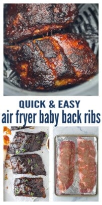 pinterest image for The Most Delicious Air Fryer Ribs
