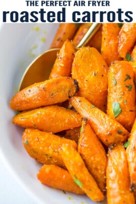 pinterest image for Air Fryer Roasted Carrots