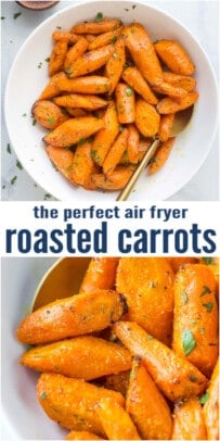 pinterest image for Air Fryer Roasted Carrots
