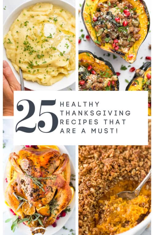 pinterest image for 25 Healthy Thanksgiving Recipes