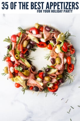 pinterest image for 35 of the Best Appetizers for your Holiday Party