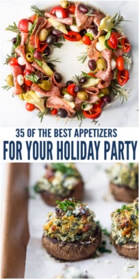 pinterest image for 35 of the Best Appetizers for your Holiday Party