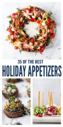 pinterest image for 35 of the Best Appetizers for your Holiday Party