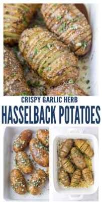 pinterest image for Garlic Herb Hasselback Potatoe