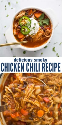 pinterest image for Smoky Chicken Chili - Healthy Comfort Food