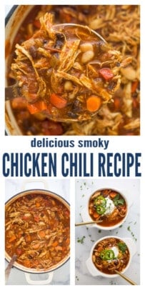 pinterest image for Smoky Chicken Chili - Healthy Comfort Food