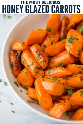 pinterest image for Honey Glazed Carrots