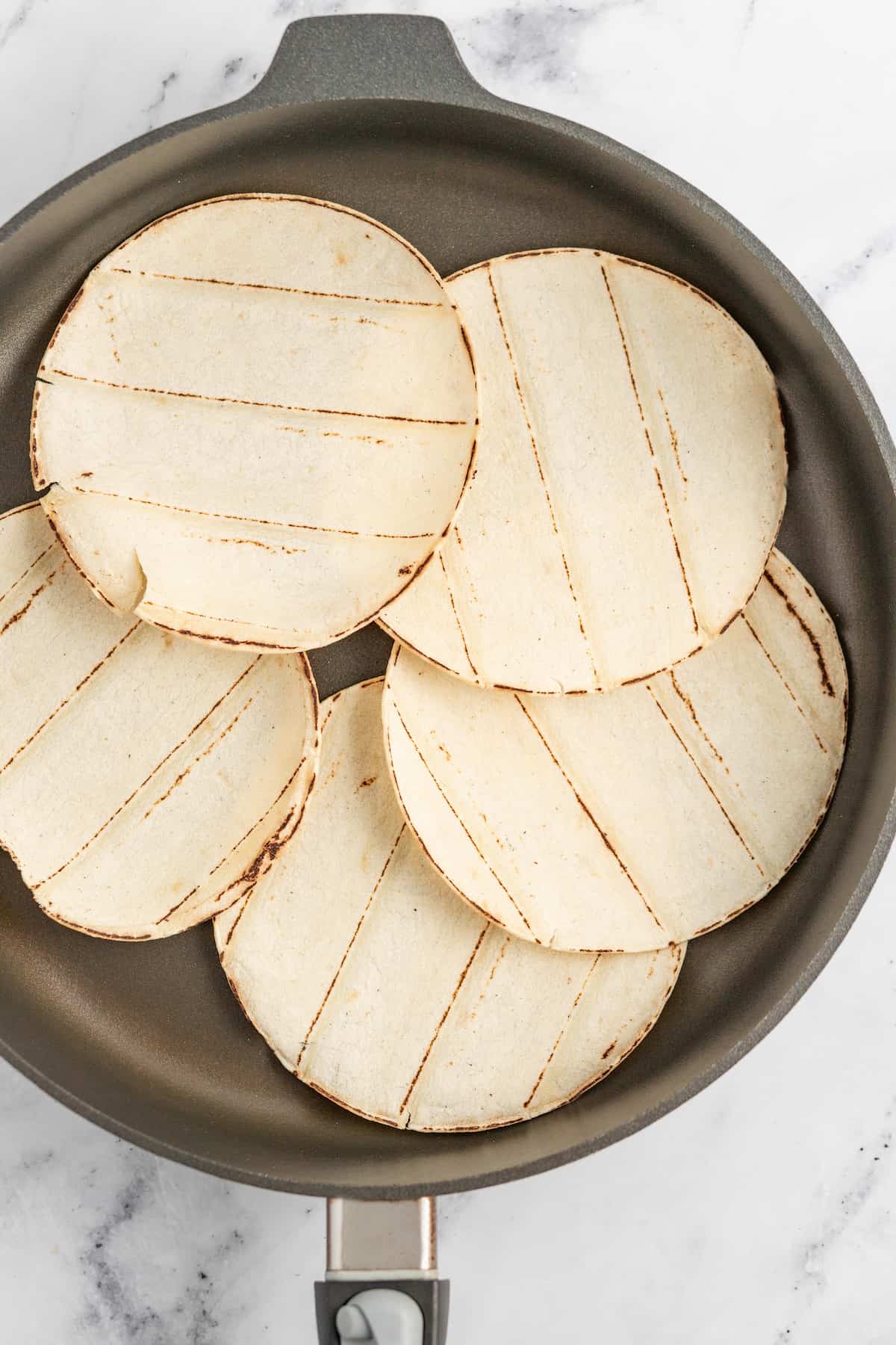 tortillas in a skillet