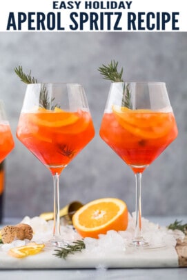 pinterest image for Holiday Aperol Spritz