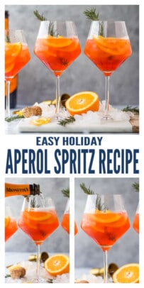 pinterest image for Holiday Aperol Spritz