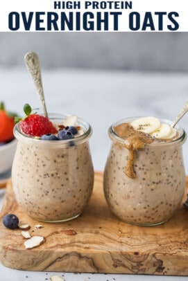 pinterest image for Protein Overnight Oats