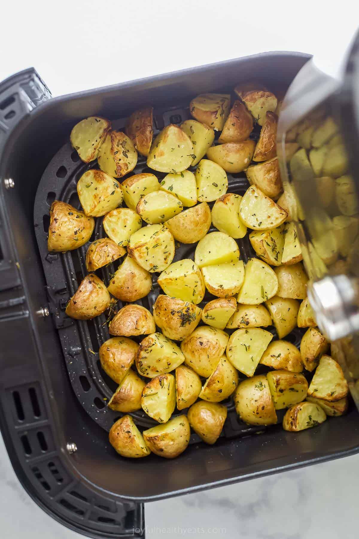 cut up potatoes in the air fryer