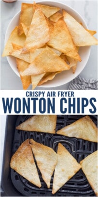 pinterest image for Air Fryer Wonton Chips