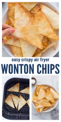 pinterest image for Air Fryer Wonton Chips