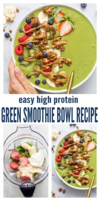 pinterest image for Healthy & Refre،ng Green Smoothie Bowl